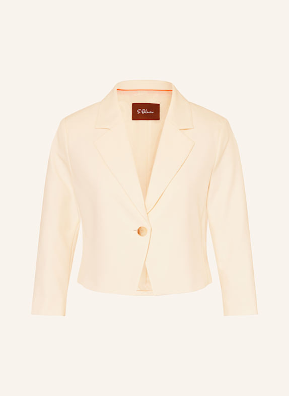 s.Oliver BLACK LABEL Cropped-Blazer mit 3/4-Arm ECRU