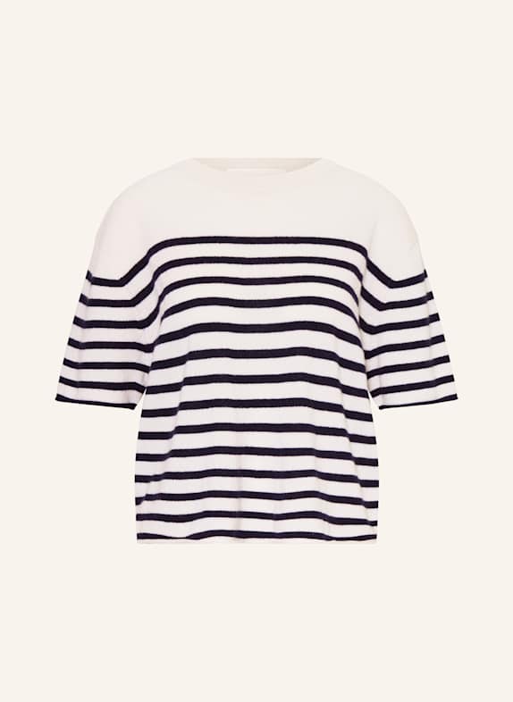LISA YANG Strickshirt aus Cashmere CREME/ DUNKELBLAU