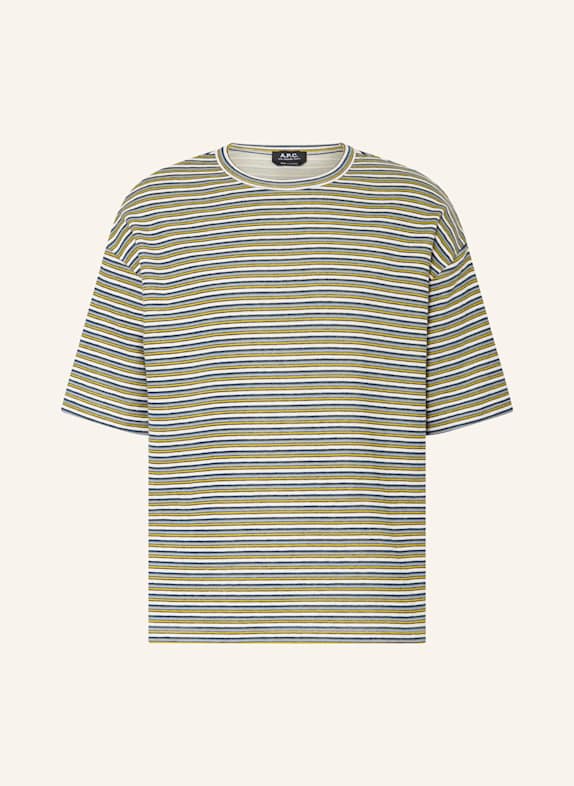 A.P.C. T-Shirt BAHIA WEISS/ BLAUGRAU/ DUNKELGELB