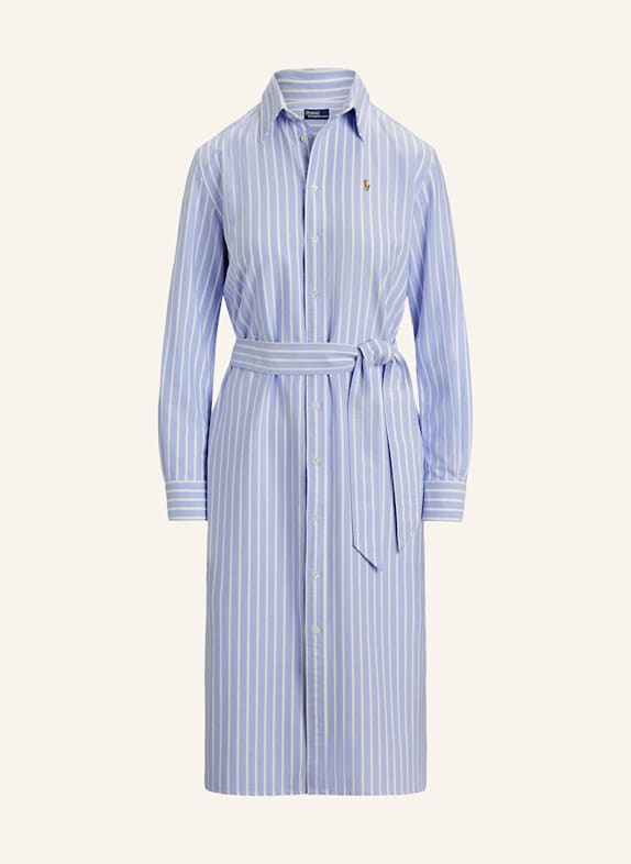 POLO RALPH LAUREN Hemdblusenkleid HELLBLAU/ WEISS