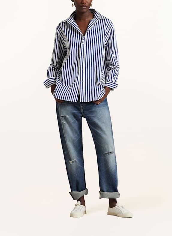 POLO RALPH LAUREN overhemdblouse DONKERBLAUW / WIT