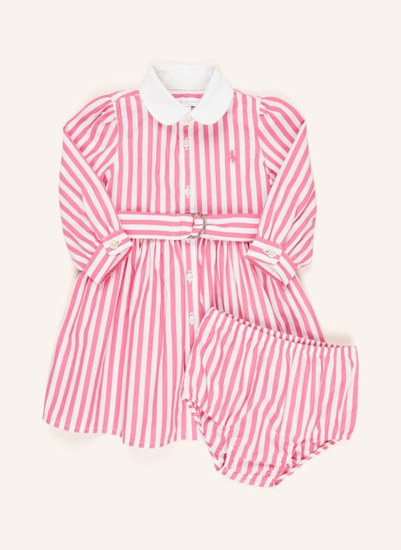 POLO RALPH LAUREN Set: Kleid und Hose WEISS/ PINK