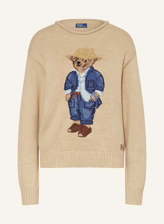 POLO RALPH LAUREN Sweter JASNOBRĄZOWY
