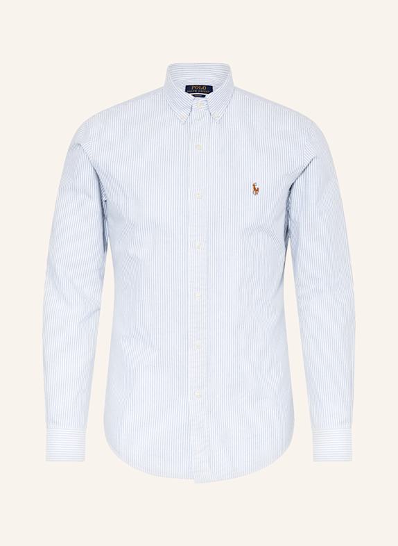 POLO RALPH LAUREN Oxford shirt slim fit LIGHT BLUE / WHITE STRIPED