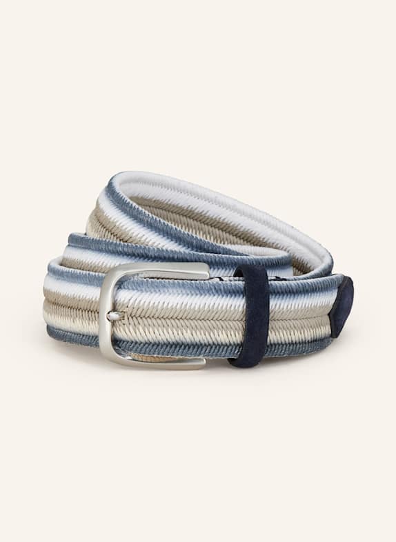 VENETA CINTURE Braided belt BLUE / WHITE / TAUPE