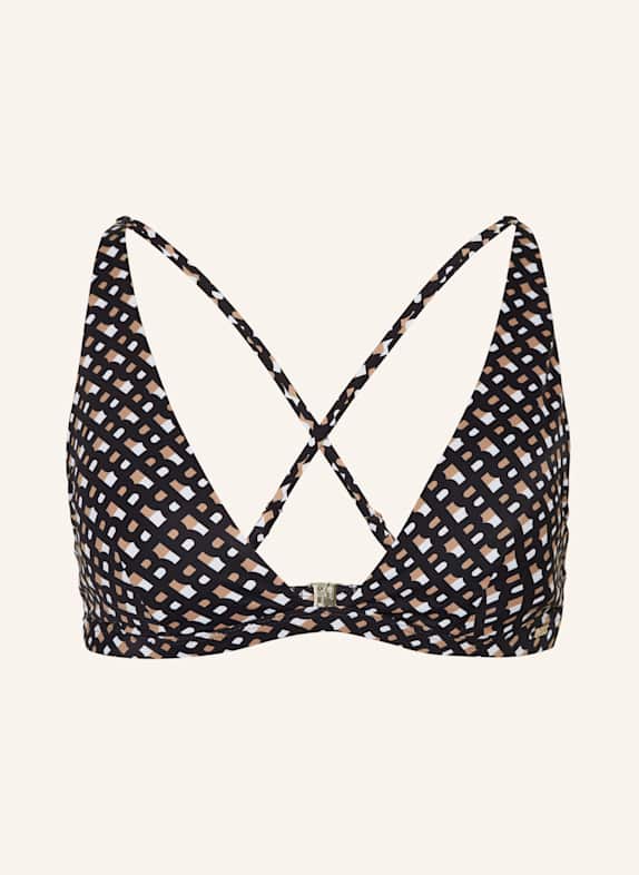BOSS Triangel-Bikini-Top BB MONOGRAM SCHWARZ/ BRAUN/ WEISS