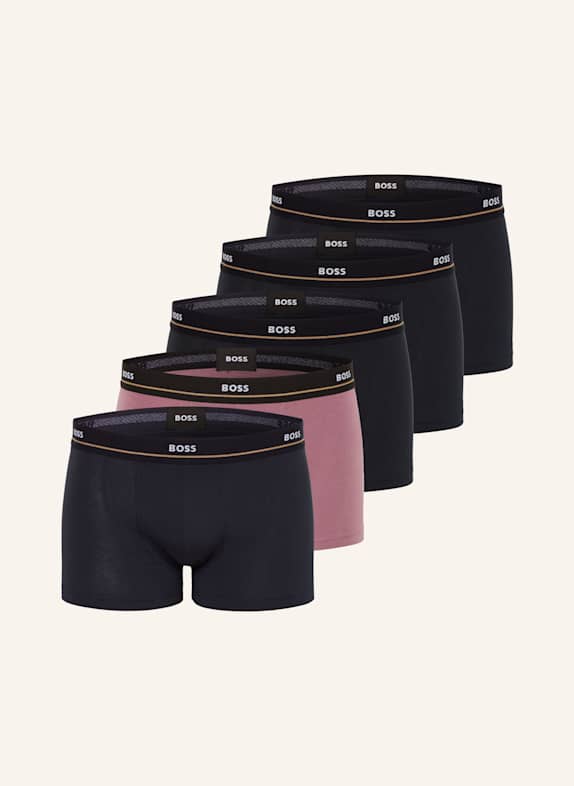 BOSS 5er-Pack Boxershorts ESSENTIAL SCHWARZ/ GRAU/ FUCHSIA