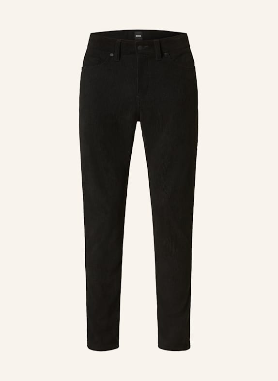 BOSS Corduroy trousers DELAWARE slim fit BLACK