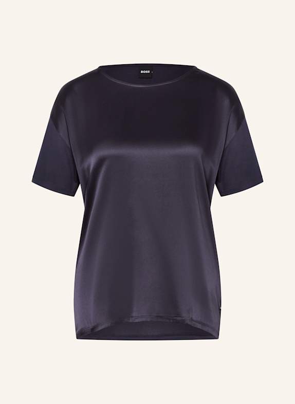 BOSS Shirt blouse ESANDY in mixed materials with silk DARK BLUE