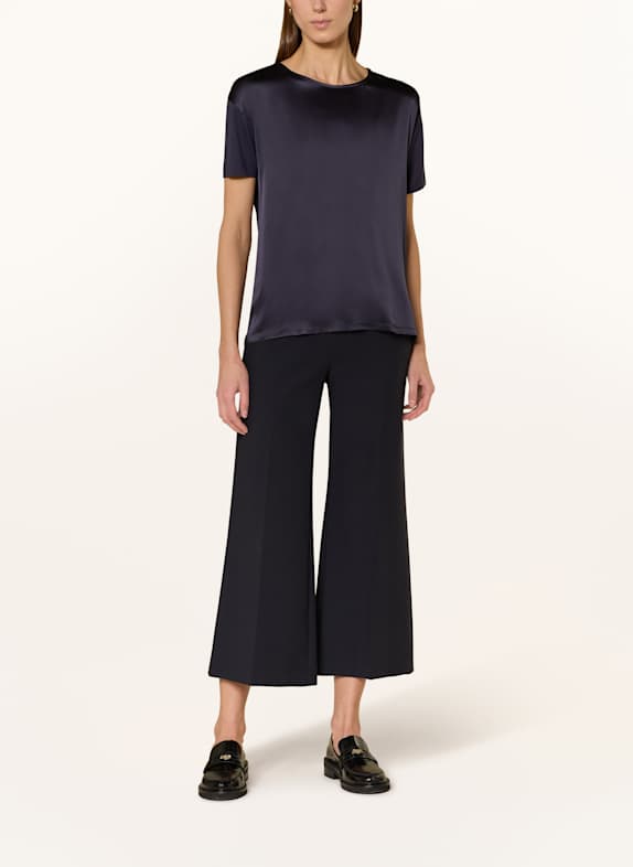 BOSS Shirt blouse ESANDY in mixed materials with silk DARK BLUE