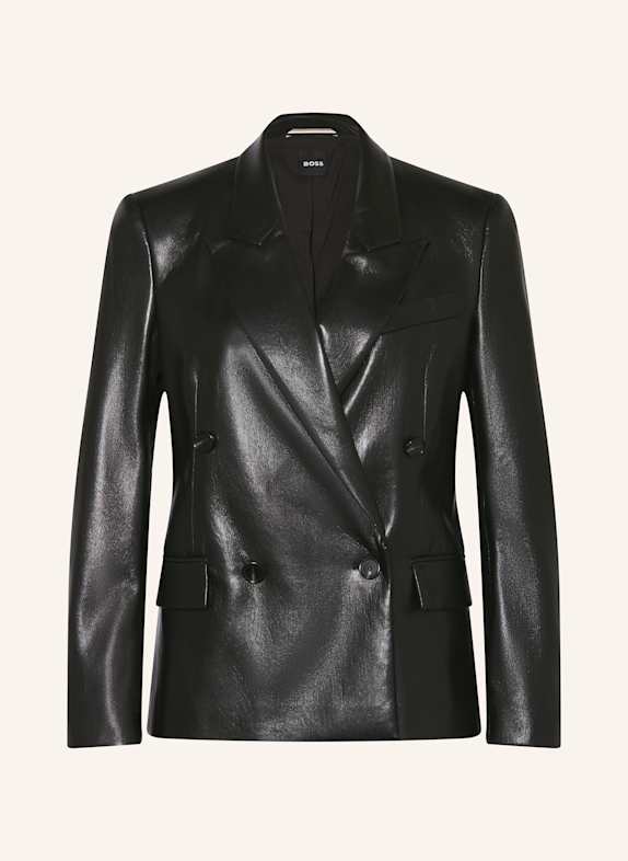 BOSS Blazer JALETO in Lederoptik SCHWARZ