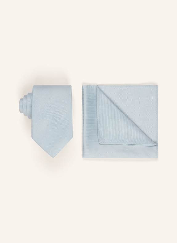 PAUL Set: Tie and pocket square TURQUOISE