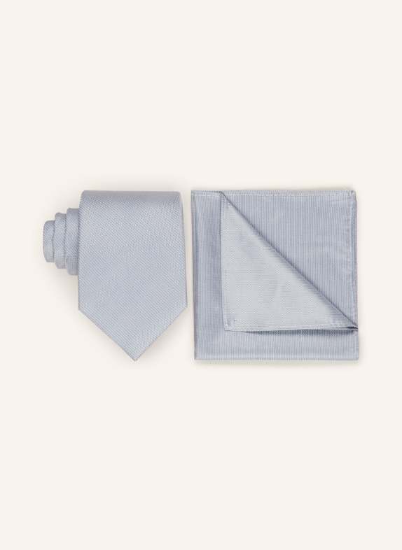 PAUL Set: Tie and pocket square LIGHT BLUE