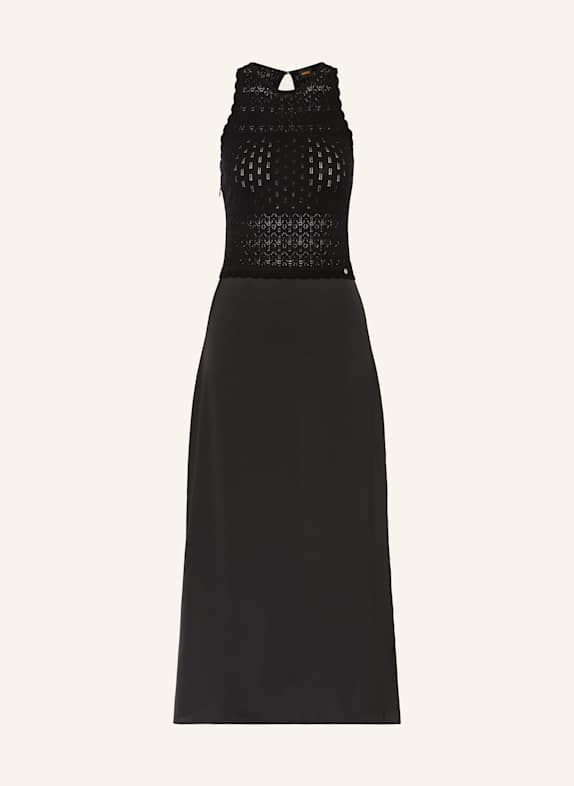 BOSS Kleid FAWRENCE im Materialmix SCHWARZ