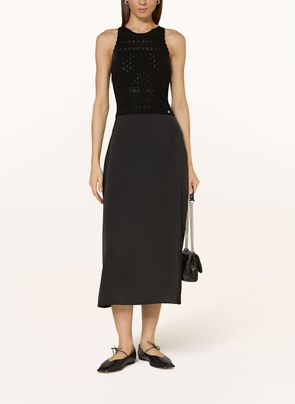 BOSS FAWRENCE dress in mixed materials BLACK