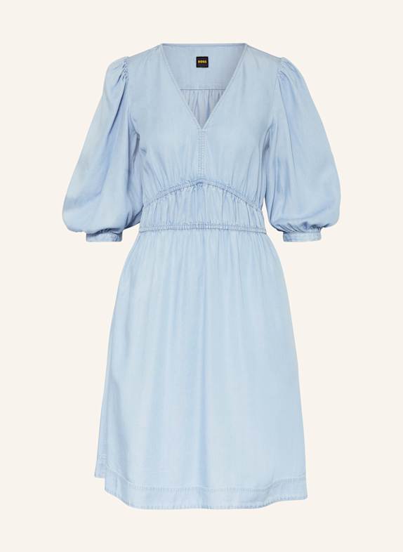 BOSS DEZZAN dress in denim look with 3/4 sleeves LIGHT BLUE