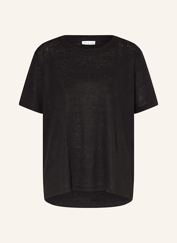 MRS & HUGS T-Shirt aus Leinen SCHWARZ