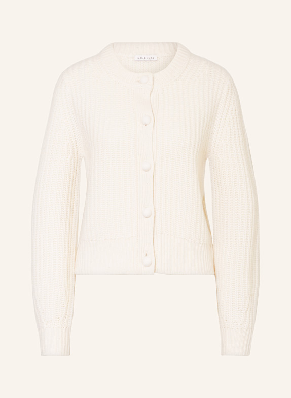 MRS & HUGS Cashmere-Strickjacke mit Pailletten ECRU