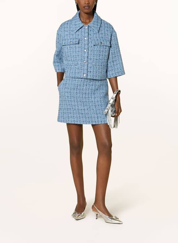 MRS & HUGS Tweed rok met glittergaren BLAUW / DONKERBLAUW