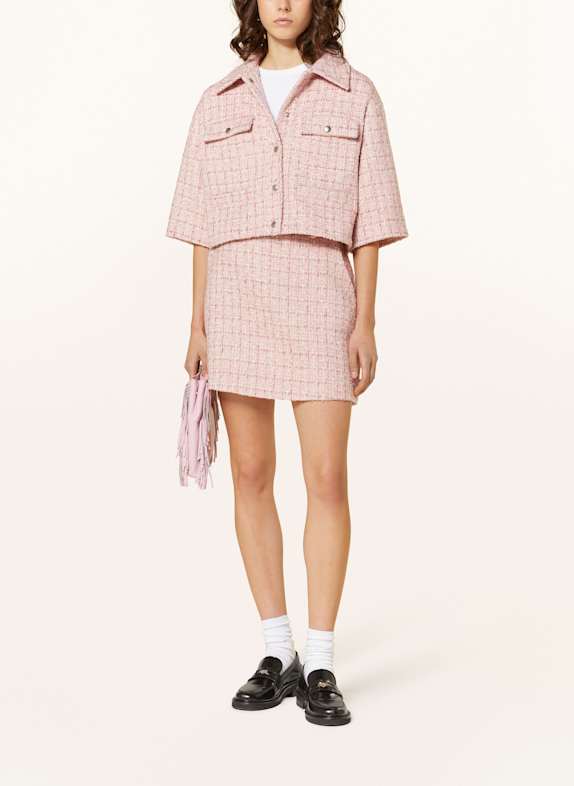 MRS & HUGS Tweed rok met glittergaren ROZE / VIEUX ROSE
