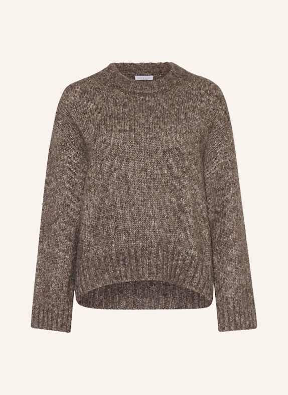 MRS & HUGS Sweter z dodatkiem alpaki BRĄZOWY