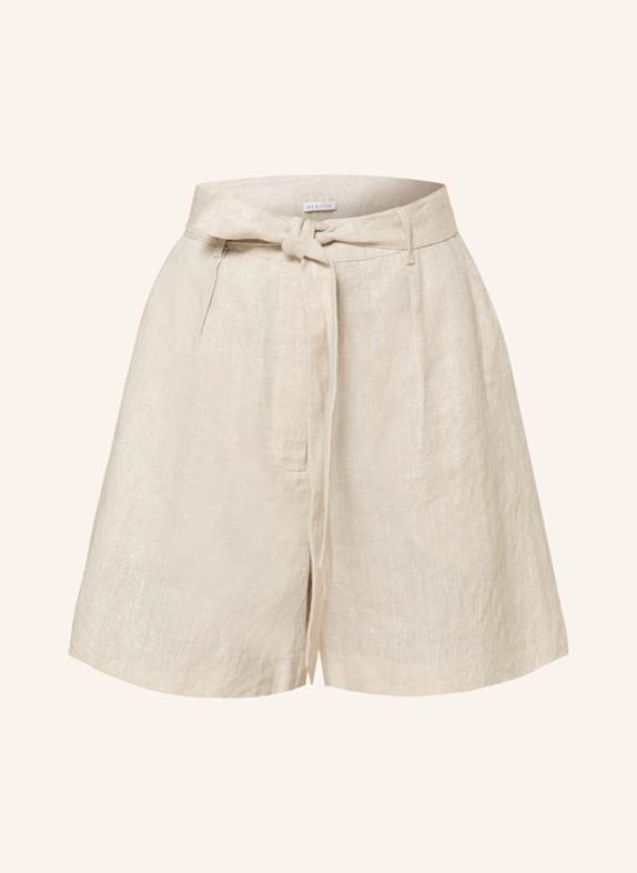 MRS & HUGS Linen shorts with glitter thread CREAM