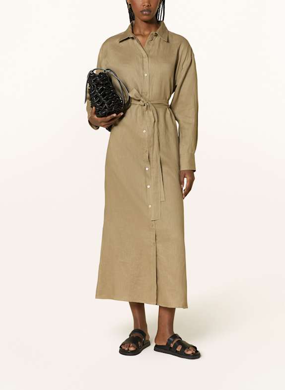 MRS & HUGS Hemdblusenkleid aus Leinen OLIV