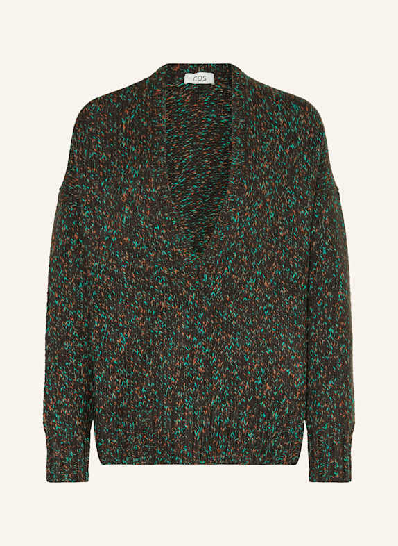 COS Pullover DUNKELBRAUN/ GRÜN/ DUNKELORANGE