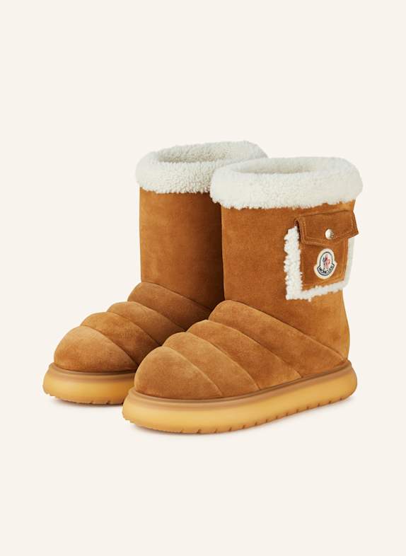 MONCLER Boots GAIA POCKET MID BRAUN/ CREME