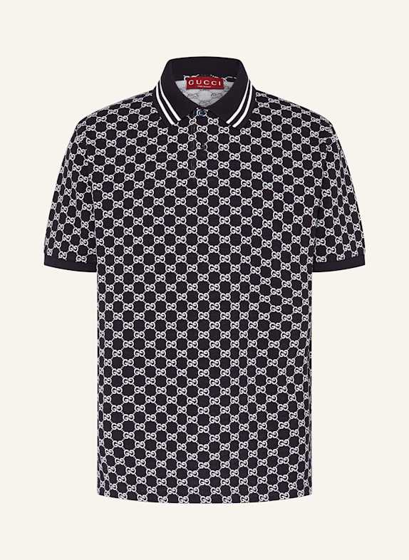 GUCCI Piqué-Poloshirt DUNKELBLAU/ WEISS
