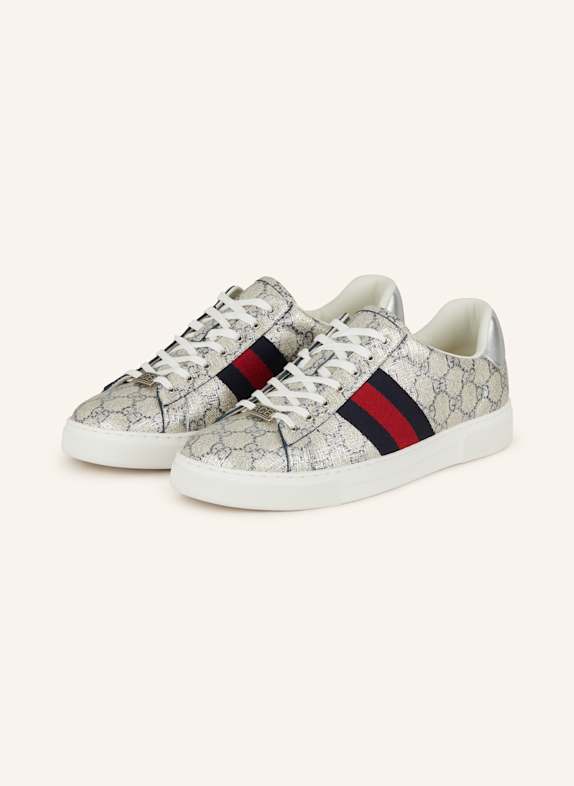 GUCCI Sneaker 8742 BEI.BLU-SIL/BRB/SILV