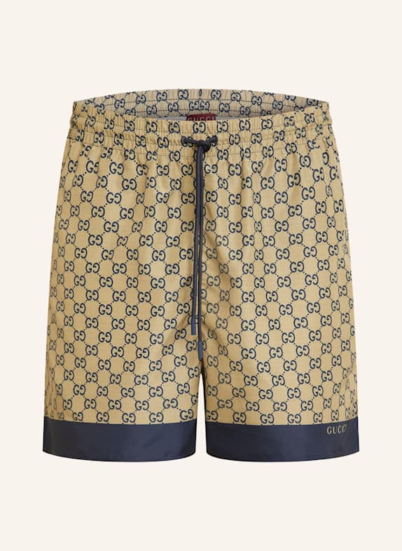 GUCCI Swim Shorts BEIGE/ DARK BLUE