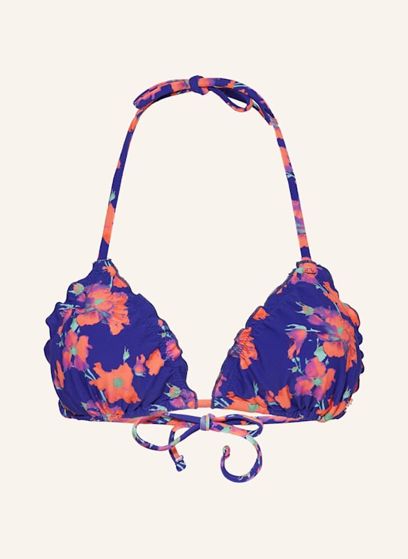 HUGO Triangel-Bikini-Top RUFFLE BLAU/ HELLROT/ HELLGRÜN