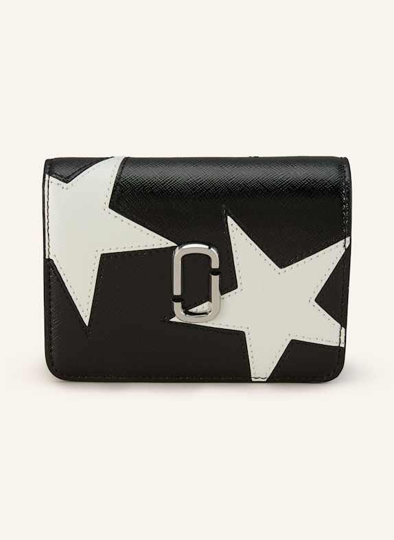 MARC JACOBS Saffiano-Geldbörse THE MINI COMPACT WALLET SCHWARZ/ WEISS