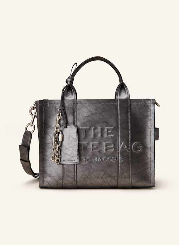 MARC JACOBS Handbag THE CRINKLE LEATHER MEDIUM TOTE BAG DARK GRAY