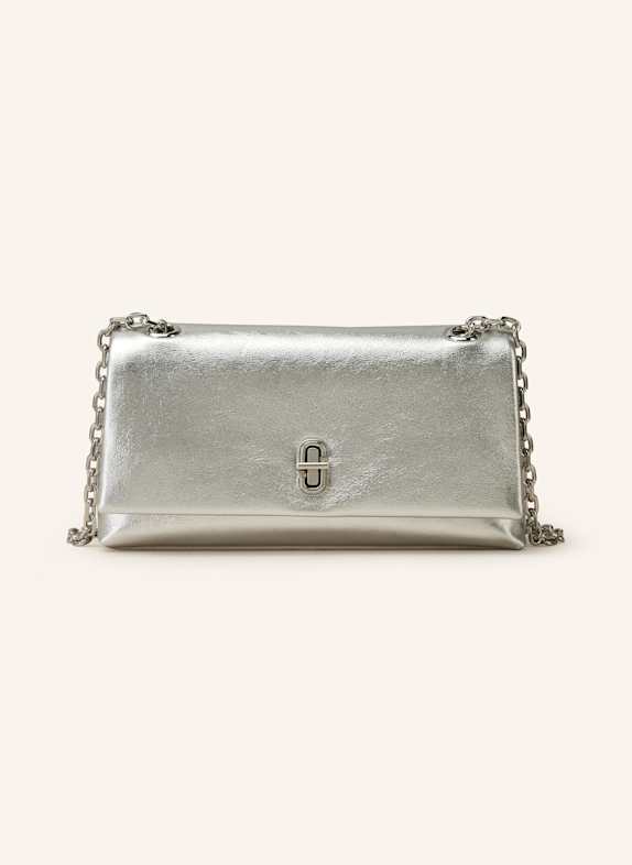 MARC JACOBS Torba na ramię THE METALLIC DUAL CHAIN WALLET SREBRNY