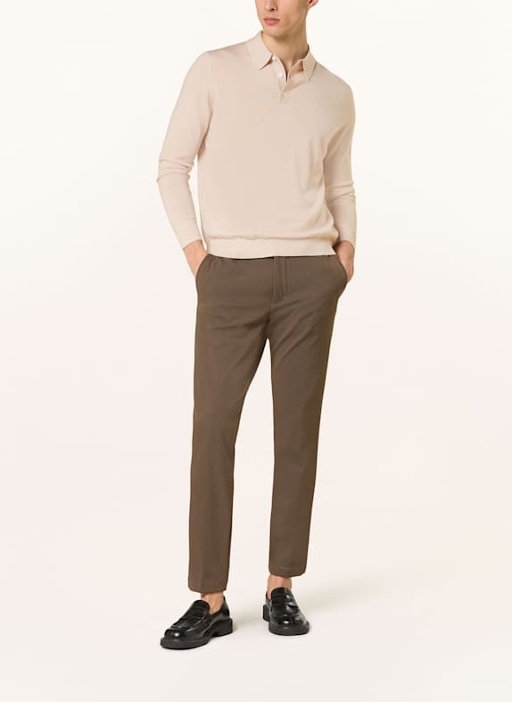 STROKESMAN'S Strikket polo-shirt CREME