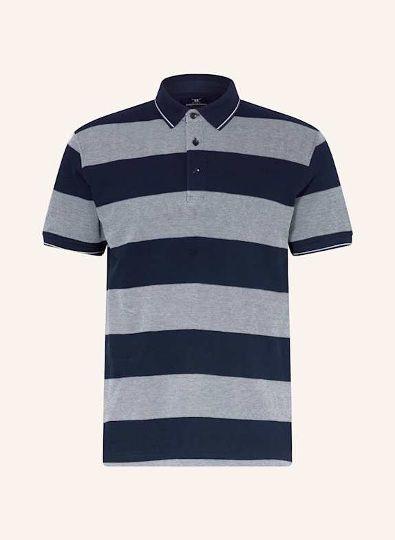 STROKESMAN'S Piqué-Poloshirt DUNKELBLAU/ HELLGRAU