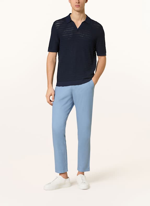 STROKESMAN'S Pantaloni chino extra slim fit cu dungi ALBASTRU DESCHIS