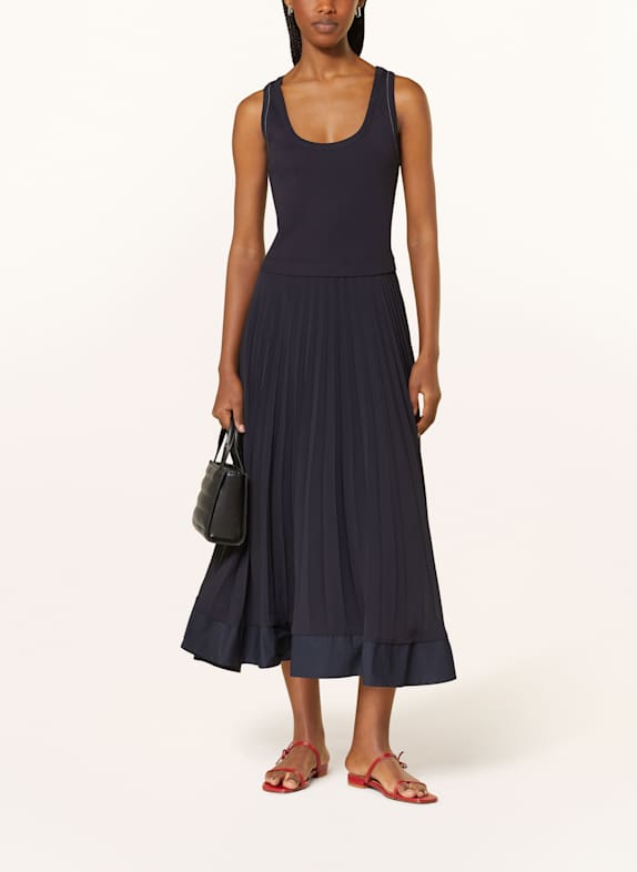 CLAUDIE PIERLOT Kleid mit Plissees DUNKELBLAU