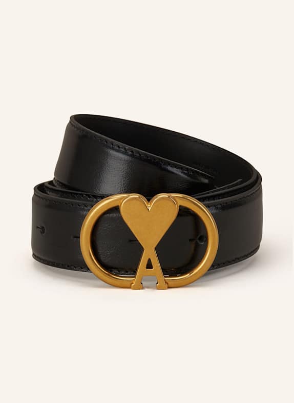 AMI PARIS Leather belt BLACK