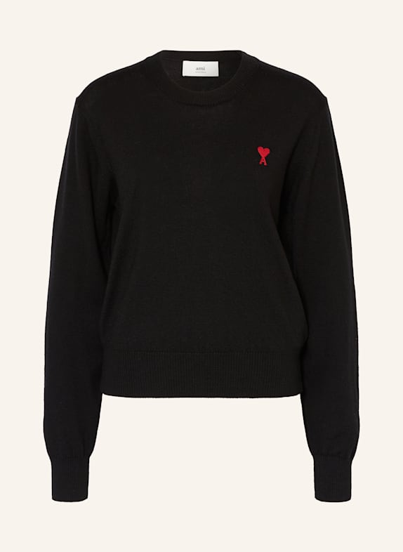 AMI PARIS Pullover aus Merinowolle SCHWARZ