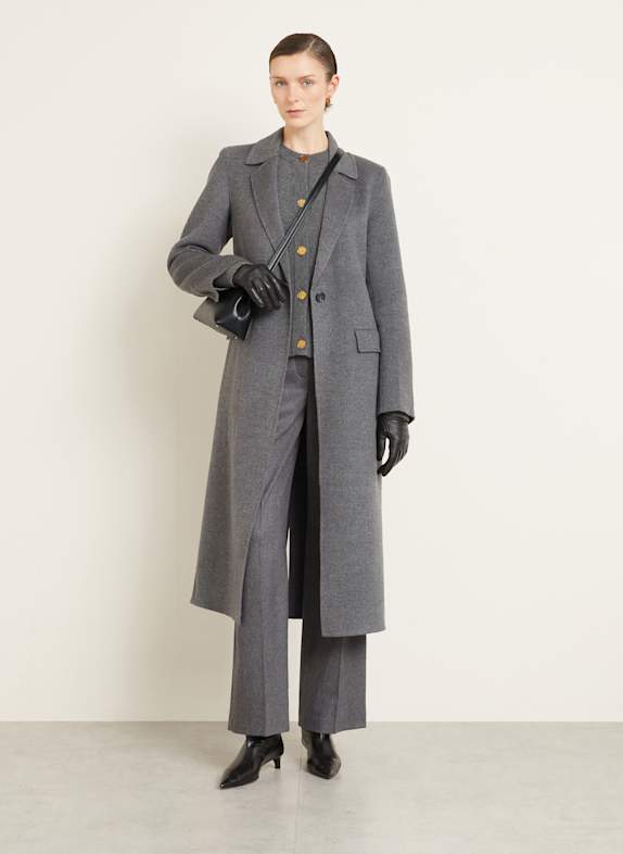 TOTEME Vlněný kabát ŠEDÁ
