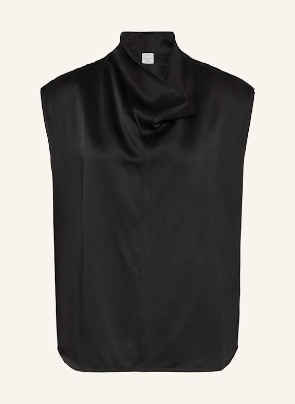 TOTEME Blusentop aus Satin SCHWARZ