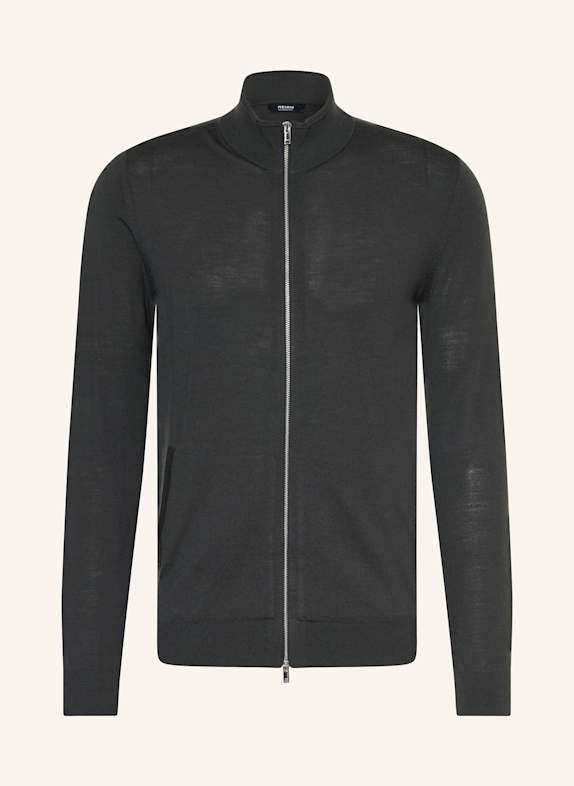 REISS Strickjacke HAMPSHIRE aus Merinowolle KHAKI
