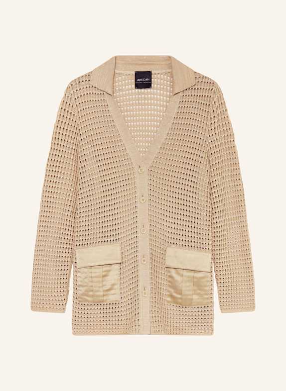 MARC CAIN Strickjacke mit Glitzergarn 608 cappuccino macaron