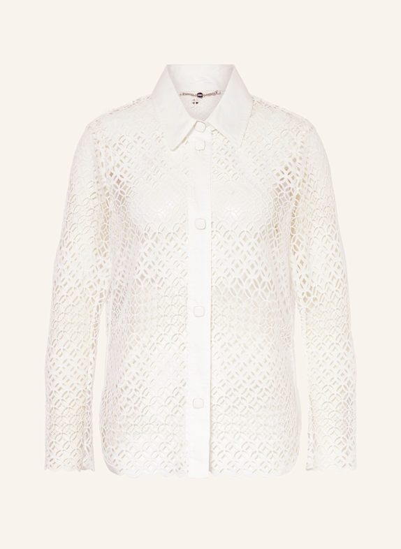 MARC CAIN Shirt blouse made of broderie anglaise 100 WHITE
