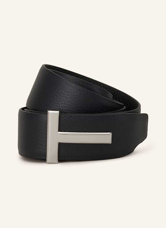 TOM FORD Ledergürtel DUNKELBLAU/ SCHWARZ