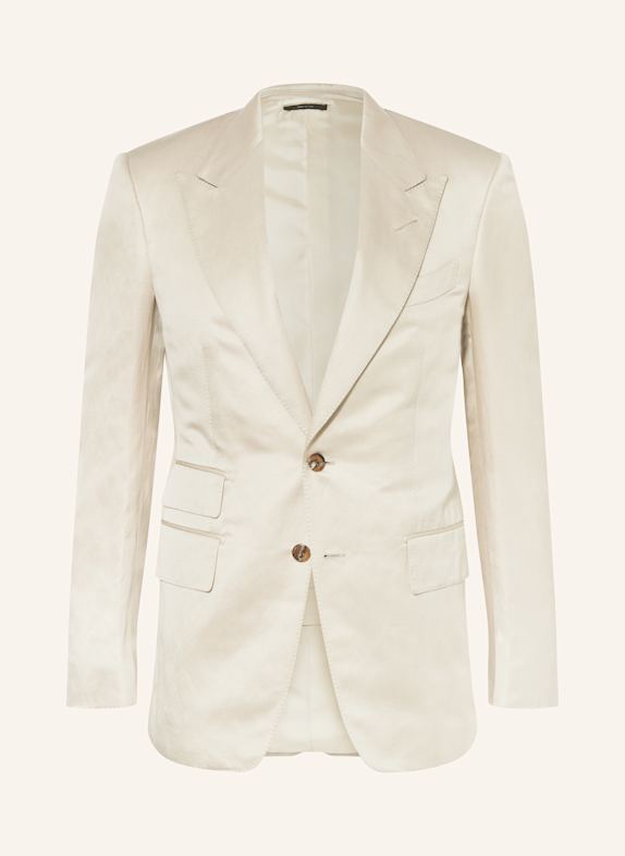 TOM FORD Oblek Regular Fit s hedvábím a lnem AW021 CHAMPAGNE