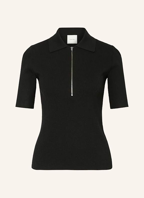 Calvin Klein Strick-Poloshirt SCHWARZ